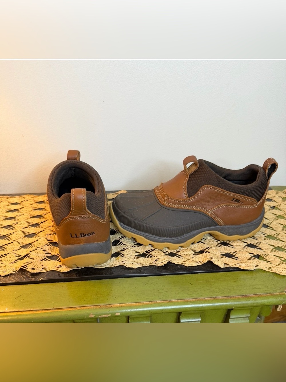 LL Bean Storm Chaser Size 6.5 WomansTek Leather/Rubber Duck Woman’s Slip On Boot